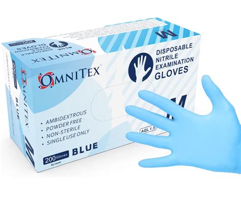Omnitex Box 200 Premium Disposable Blue Nitrile Gloves | Powder Free ...