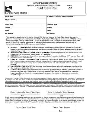 Minimum Best Management Practices (BMPs) Form - Palos Verdes ... - Fill ...
