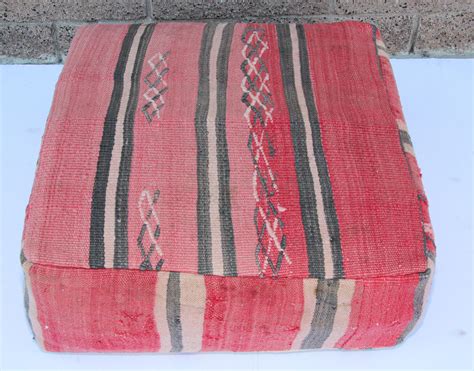 Vintage Moroccan Floor Pillow Seat Cushion Made from a Berber Old Rug ...