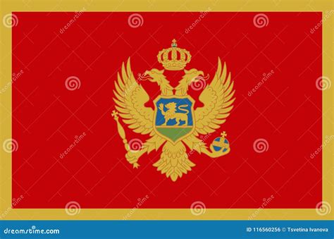 Montenegro National Flag. Official Flag of Montenegro Accurate Colors Stock Vector ...