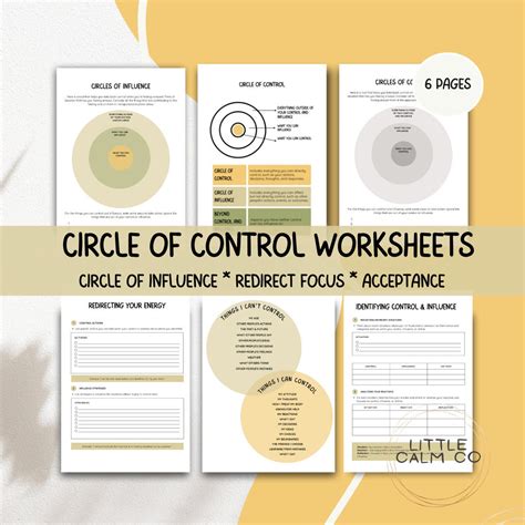 Circle of Control and Influence Worksheets, Problem Solving Skills, Things I Can Control ...