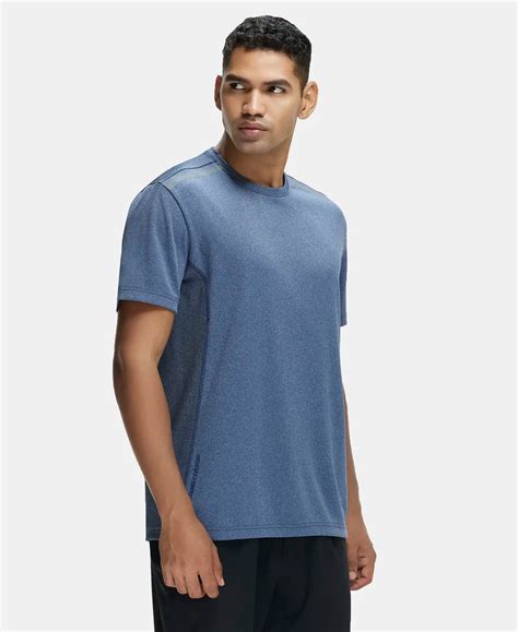 Buy Recycled Microfiber Elastane Stretch Half Sleeve Round Neck T-Shirt ...
