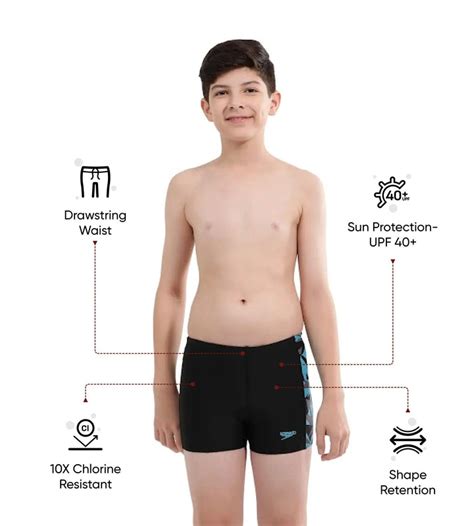 Buy Speedo Boys Hyper Boom Panel Aqua Short Black-Bolt-Dove Grey ...