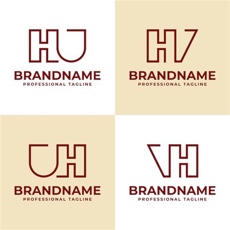 Letters hu uh hv vh monogram logo suitable for any business | Premium ...