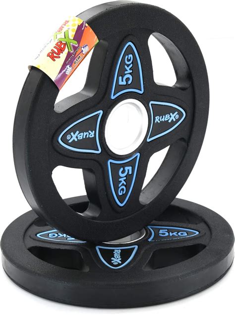 Konark Rubber Coated Professional Olympic Barbell/Rod Plates 3 Holes ...