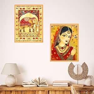 TN CRAFTS Set of Two Wall Paintings for Wall Dacoration Large Framed ...