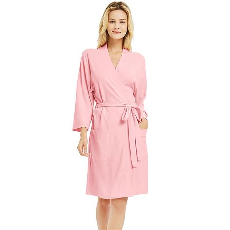VULCANODON 100% Cotton Womens Robes, Lightweight Knit Short Bathrobe ...