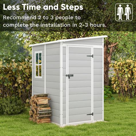Patiowell 5x4 FT Resin Storage Shed with Floor, India | Ubuy