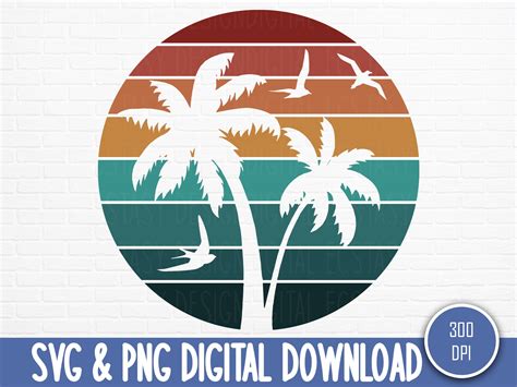Palm Trees SVG Sunset SVG Summer SVG Tropical Svg Ocean - Etsy India