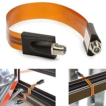 Flat Coaxial Cable Wire F Female to F Female Plug Jack Connector ...