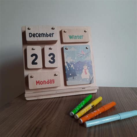 Handmade Montessori Advent Calendar for Kids Wooden Desk Decor - Etsy