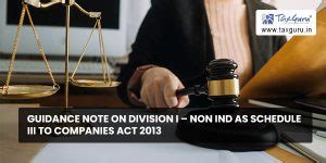 Guidance Note on Division I – Non Ind AS Schedule III to Companies Act 2013