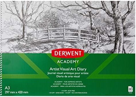 Derwent Academy Visual Art Diary Sketch Pad 80 Pages, 110 GSM (A5 ...