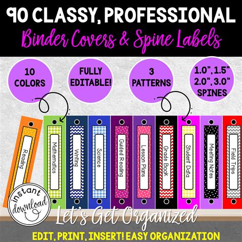 43 binder spine template 3 inch