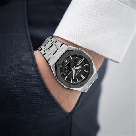 Metal Mod Kit Watchband and Metal Case for G-shock GA-2100 and GA-2110 ...