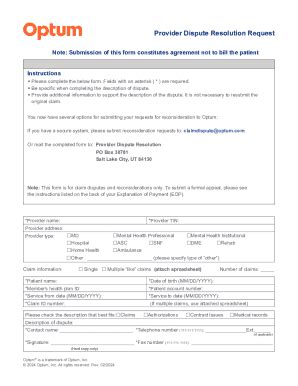Fillable Online Optum Provider Appeal Form - Fill Out and Sign ...