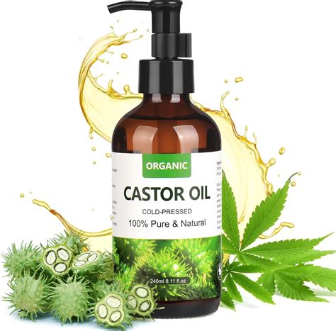 Amazon.com: Organic Castor Oil, 100% Pure Natural Castor Oil Organic Cold Pressed Unrefined for ...