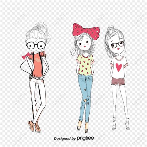Vector Cartoon Girl Illustration,cartoon Illustrations,girls,characters PNG Image Free Download ...
