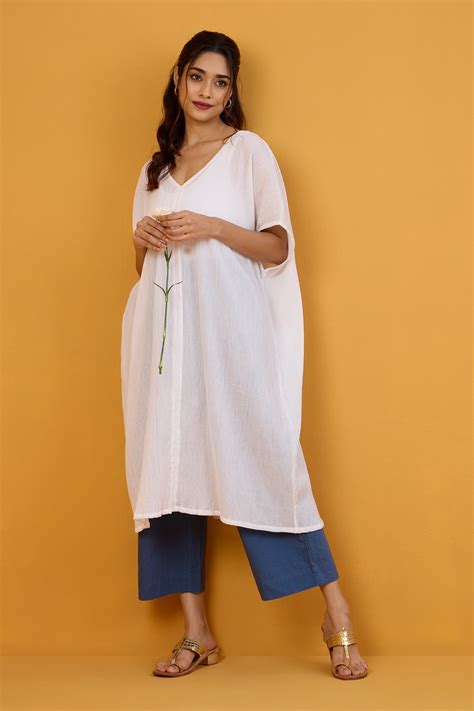 Whispering Clouds Soft Kaftan Tunic - maati crafts