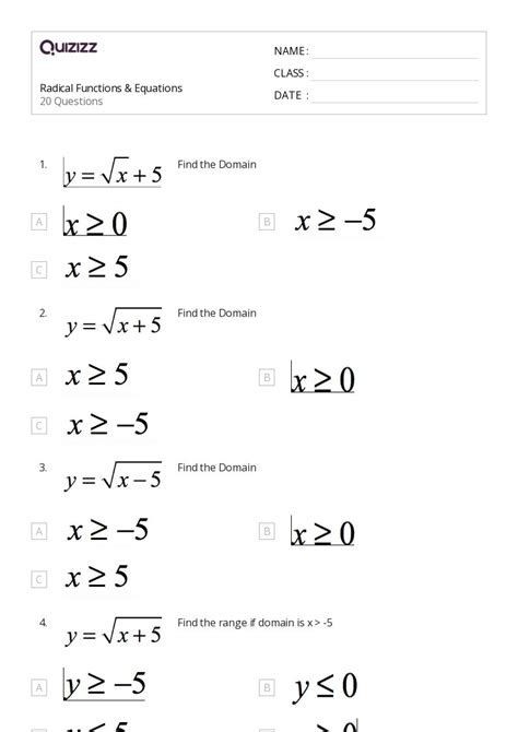 Image result for Solving Radical Equations Worksheet