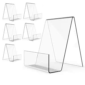 Boloyo Acrylic Book Stand with Ledge,6PC 4 Inch Clear Acrylic Display ...