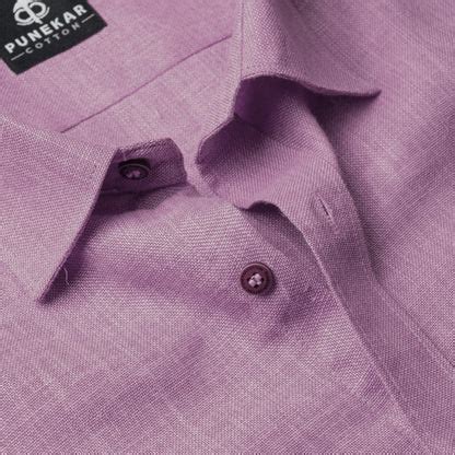 Orchid Color Blended Linen Shirt For Men's – Punekar Cotton