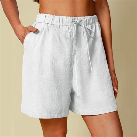 Fulijie Ladies Cotton Outseam Shorts With High Waistband,Basic Editions ...