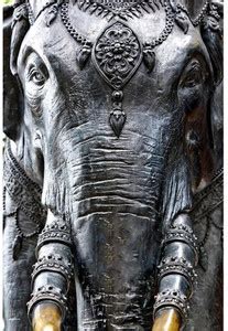 Elephant Near a Temple in Thailand Unframed Paper Poster 12inch x ...