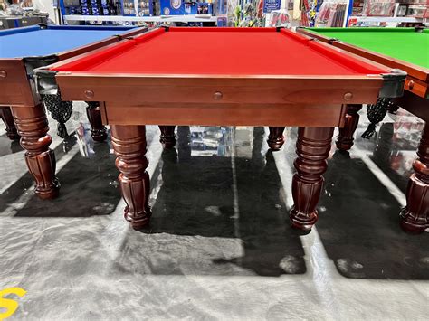 Cedar Colour Pool Snooker Billiard Table 8ft Slate with Blue felt