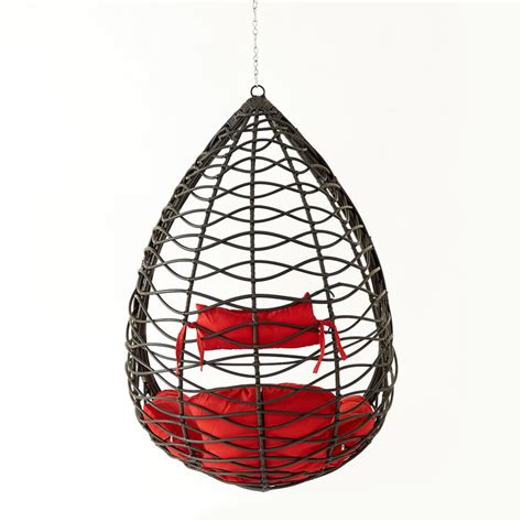 Buy Helios Brezza Uber Wicker Hanging Swing with Seat Cushions - Brown ...