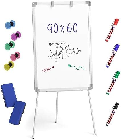 Nicpro Flip Chart Whiteboard with Stand, 90 x 60cm Magnetic Dry Erase ...