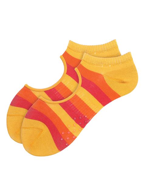 Yellow Yoga Socks with Grip | Striped Pilate socks