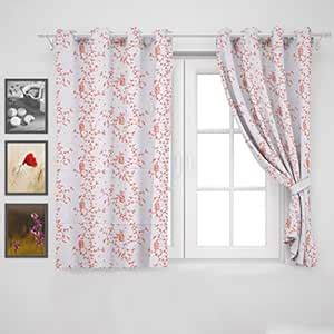 Buy HOMEMONDE Vine Floral Curtains for Windows 5 Feet Bedroom, Living ...
