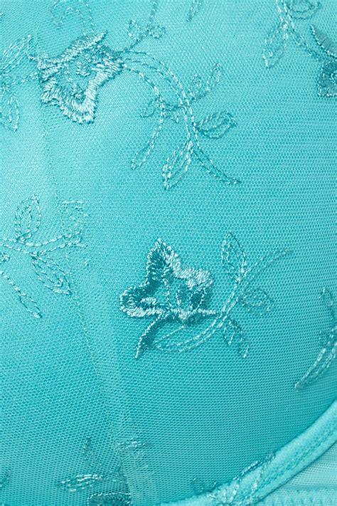 YOURS Plus Size 2 Pack Blue & White Floral Lace Embroidered Padded Bras ...