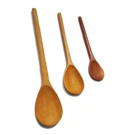 Kit Colher De Pau Madeira Com 3 Unidades Tamanho 23cm 30cm 38cm | SHEIN ...