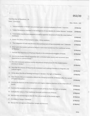 KAS Main Part II Question Paper - Malayalam I - Studocu