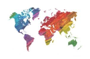Multicolour World Map