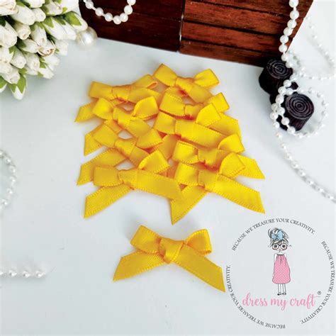 Mustard Yellow Ribbon Bows – Dress my craft