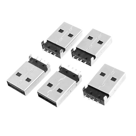 PRAV® 5 Pcs USB A Type Male Plug Solder Jack Connector Repair Parts ...