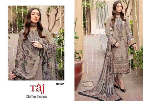 TAJ HIT DESIGN 582 BY TAJ CREATION BEAUTIFUL PAKISTANI SUITS COLORFUL ...
