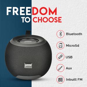 Pebble Dome Heavy Bass 5W Bluetooth Speaker (Black) : Amazon.in