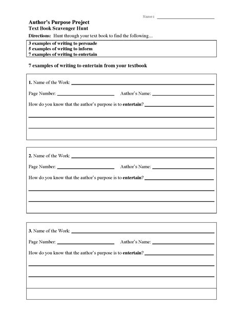 Author's Purpose Worksheets | Reading Skills