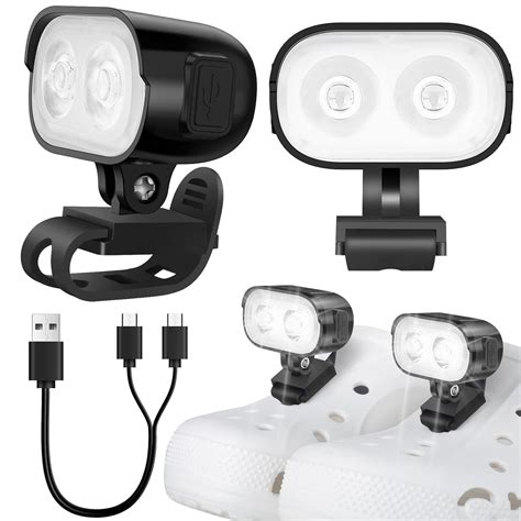 Headlights for Shoes 2 Pcs, ABS Lights for Croc Rechargeable - Super ...