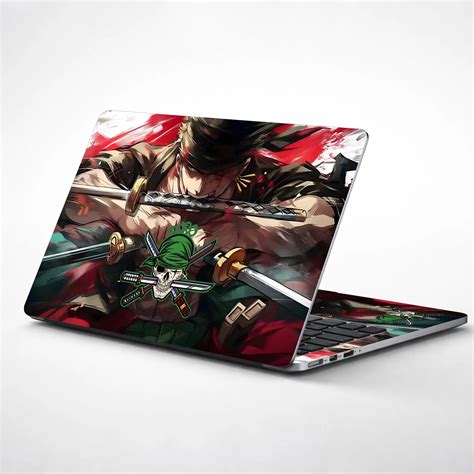 Dynamic Anime Warrior Red Action Laptop Skin | Ultra HD | GadgetOverlays