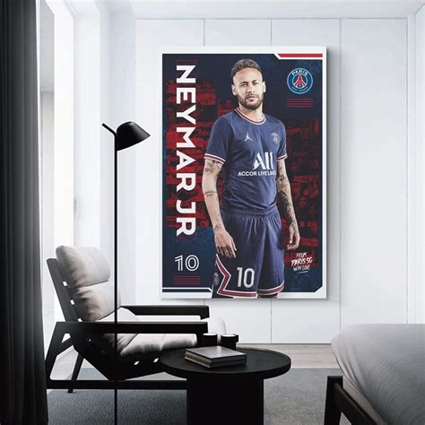 Buy Paris Saint-Germain Football Stars Neymar Jr. Poster Canvas Wall ...