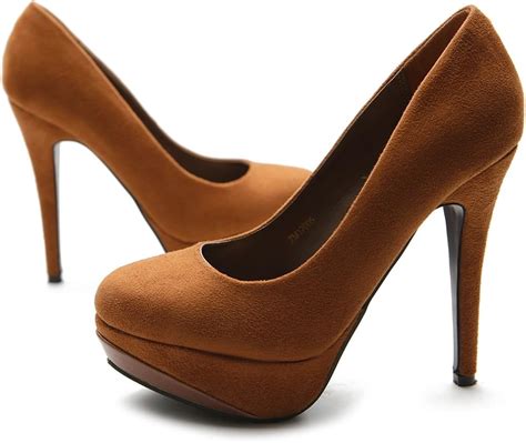 Buy Ollio Women's Shoe Platform Faux Suede Classic High Heel Stiletto ...