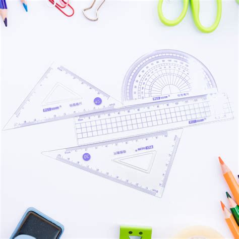 4pcs Ruler Suit Stationery Set for School Student Office ,Draft Rulers ...