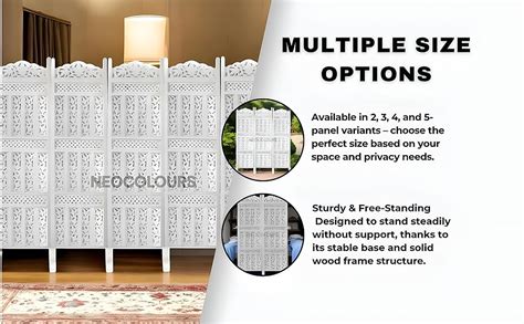 NEOCOLOURS Wooden Room Partition for Pooja Room Living Room Divider ...
