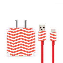 Red Stripes Charger Skins For Realme Vooc Charger – WrapCart Skins