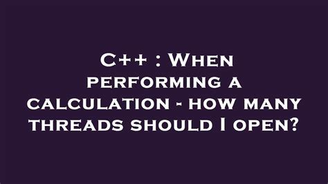 Thread Calculator C 的图像结果